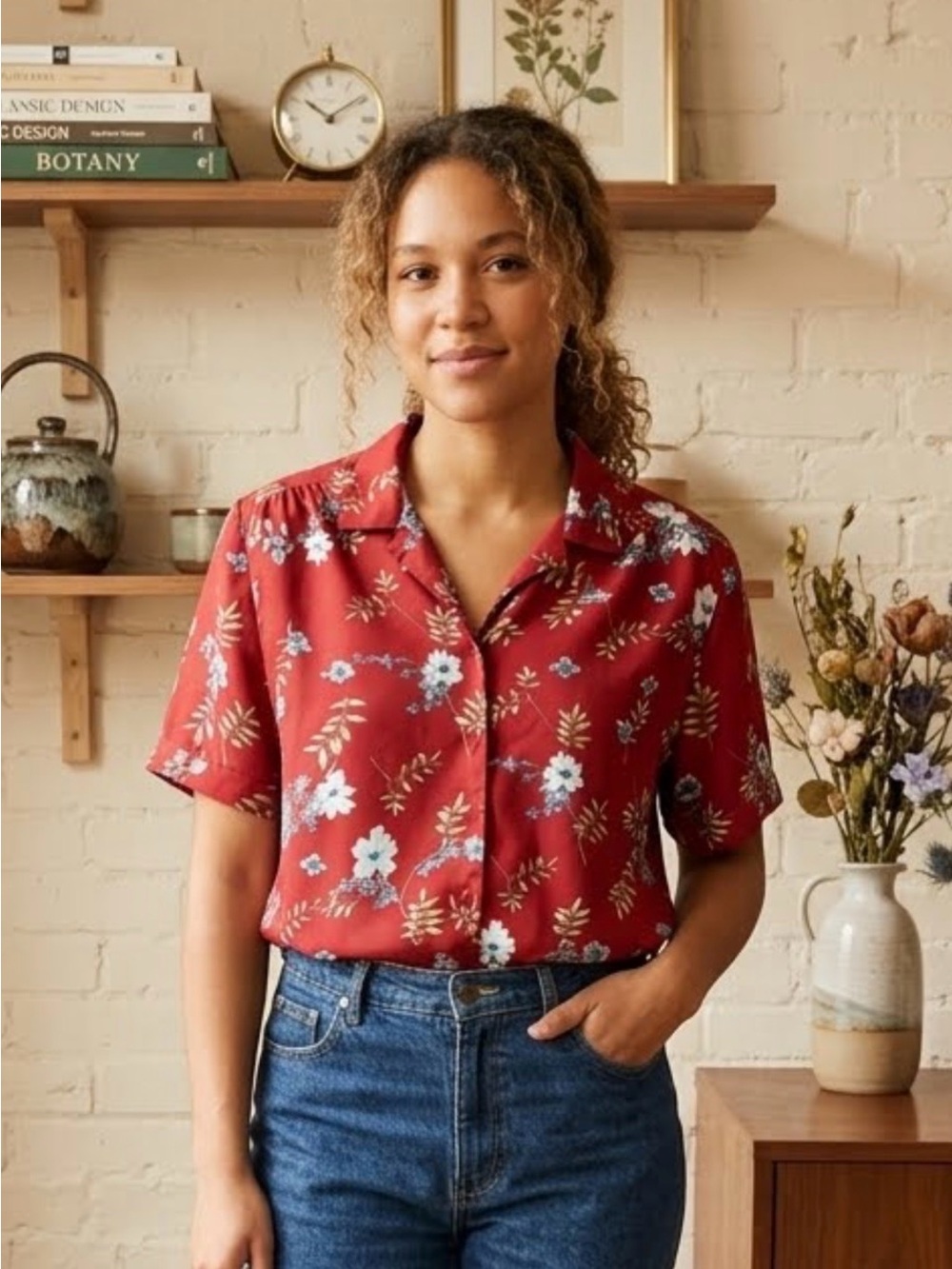 Vintage Donnkenny Floral Blouse (Pit to Pit 22")